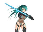  1girl black_lilith female fighting_stance game_cg girl hangyaku_no_beretta_~ingoku_ni_dachiru_senshi~ long_hair simple_background solo sword weapon 