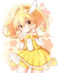  blonde_hair blush bow choker cure_peace double_v hair_flaps hair_ornament kise_yayoi long_hair magical_girl precure shorts shorts_under_skirt skirt smile smile_precure! solo tiara v wide_ponytail wrist_cuffs yellow yellow_bow yellow_choker yellow_eyes yellow_shorts yellow_skirt yukiu_kon 