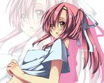  akutsu brown_eyes hayate_no_gotoku! katsura_hinagiku long_hair pink_hair ponytail shirt_lift solo zoom_layer 