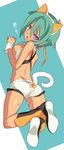  anal anal_beads anal_object_insertion anal_tail animal_ears aquarion_(series) aquarion_evol bad_id bad_pixiv_id blade_(galaxist) blush boots breasts cat_ears fake_animal_ears fake_tail full_body green_hair looking_back lying nipples object_insertion on_stomach open_mouth purple_eyes pussy_juice ribbon short_hair shorts simple_background small_breasts solo sweat tail translation_request wrist_cuffs zessica_wong 