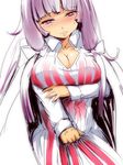  bad_id bad_pixiv_id breast_hold breasts cleavage hyudora large_breasts long_hair looking_at_viewer patchouli_knowledge purple_eyes purple_hair sketch solo touhou upper_body very_long_hair 