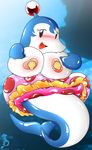  anthro big_breasts blush bomberman bomberman_jetterz breasts cetacean convenient_censorship dolphin dolphin_bomber female feral hi_res inflatable looking_at_viewer mammal marine nipples seashell solo stormdragonblue 