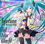  aqua_hair colorful hatsune_miku long_hair looking_at_viewer mebae purple_eyes solo stained_glass tell_your_world_(vocaloid) thighhighs twintails very_long_hair vocaloid zettai_ryouiki 
