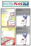  4koma artist_self-insert blue_hair catstudioinc_(punepuni) comic doujinshi empty highres kaito male_focus sale scarf shirt thai translated vocaloid wallet |_| 