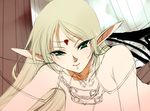  bad_id bad_pixiv_id blonde_hair circlet close-up deedlit elf green_eyes light_smile long_hair nishio10r nude pointy_ears record_of_lodoss_war sketch solo 