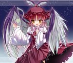  bad_id bad_pixiv_id brown_eyes dress fingernails hat long_fingernails musical_note mystia_lorelei pink_hair short_hair solo touhou wings yuuhagi_(amaretto-no-natsu) 