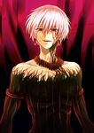  bad_id bad_pixiv_id bodypaint dark_persona earrings facial_mark fate/stay_night fate_(series) gilgamesh jewelry male_focus necklace red_eyes striped uka_(color_noise) vertical_stripes white_hair 
