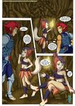  ankle_cuffs barefoot bbmbbf blue_eyes clothed clothing comic english_text female fire hair human_feet lion-o male multi-colored_hair palcomix red_hair skimpy text thundercats thundercats_2011 toes trap wilykit yellow_eyes young 