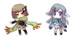  animal_ears bad_id bad_pixiv_id bangs black_legwear blue_eyes blue_hair blunt_bangs blush boots brown_hair chibi eyelashes frilled_skirt frills gen_4_pokemon gen_5_pokemon glaceon grin hair_ornament hairpin long_hair multiple_girls necktie ngayope no_nose open_mouth orange_eyes outstretched_arm outstretched_hand personification plaid pleated_skirt pokemon scarf shawl shoes sigilyph skirt smile sneakers snowflakes thighhighs white_legwear 