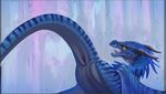  blue blue_body blue_theme cloaca cool_colors dragon female feral horn looking_back plain_background presenting presenting_cloaca pussy raised_tail scalie skadjer solo tail tongue tongue_out wings wyvern 