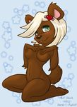  &hearts; &lt;3 anthro bear breasts brown_fur female fur green_eyes kneeling lil&#039;_shock lil'_shock mammal nipples nude solo 