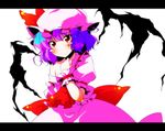  blush hat letterboxed off_shoulder purple_hair red_eyes remilia_scarlet short_hair smile solo sw tears touhou wings wrist_cuffs 