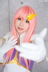  cosplay gloves gundam gundam_seed gundam_seed_destiny highres katou_mari meer_campbell photo pink_hair 