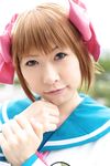  amami_haruka chippi cosplay hairbows highres idolmaster photo sailor sailor_uniform school_uniform serafuku 