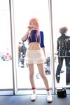  braid cosplay diebuster midriff namada nono nono_(top_wo_nerae_2!) photo pink_hair sweater top_wo_nerae_2! 