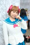  amami_haruka chippi cosplay hairbows highres idolmaster photo sailor sailor_uniform school_uniform serafuku 