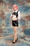  cosplay high_heels midriff photo pink_hair rakushou_pachi-slot_sengen_5 rio rio_rollins rurunyah shoes 