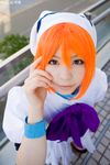  cosplay hat highres higurashi_no_naku_koro_ni katou_mari orange_hair photo ryuuguu_rena sailor_hat 