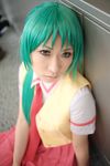  chippi cosplay green_hair highres higurashi_no_naku_koro_ni photo school_uniform serafuku sonozaki_mion vest 