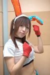  animal_ears bunny_ears carrot carrots cosplay croptop getsumento_heiki_miina gloves highres midriff miniskirt photo rayu skirt tsukuda_mina 