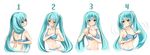  adjusting_bra adjusting_clothes aqua_eyes aqua_hair bad_id bad_pixiv_id blush bra hatsune_miku highres letta lingerie long_hair panties simple_background striped striped_bra striped_panties twintails underwear underwear_only very_long_hair vocaloid white_background 