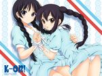  :o akiyama_mio ass bent_over black_hair blue_eyes blush braid brown_eyes hair_over_shoulder holding_hands interlocked_fingers k-on! k-on!_movie long_hair looking_at_viewer looking_back multiple_girls nakano_azusa open_mouth panties pantyshot pantyshot_(sitting) ribbon school_uniform sidelocks singing! sitting skirt smile sukapon-do twin_braids underwear white_panties yano_takumi 