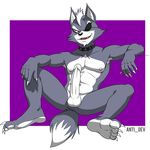  anti_dev balls canine canine_penis claws collar edit erection eye_patch eyewear looking_at_viewer male mammal nintendo nipples penis plain_background solo spread_legs spreading star_fox tail toe_claws video_games white_background white_penis wolf wolf_o&#039;donnell wolf_o'donnell 