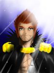  bandage bandaged fairy_tail gildarts_clive highres male male_focus red_hair scar 