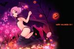  candy cape coffee-kizoku halloween original pink_hair scan short_hair thighhighs wings 