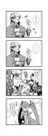  2boys ada_clover age_difference android arakune arc_system_works blazblue blazblue:_calamity_trigger carl_clover comic family father_and_son fighting hat ignis_(blazblue) male male_focus mask monochrome multiple_boys nirvana relius_clover smile 