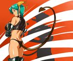  ass bare_shoulders carrera demon_girl demon_tail elbow_gloves gloves horns leather o/p.com red_eyes solo tail thighhighs viper 