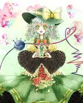  bad_id bad_pixiv_id banned_artist bow bowtie brooch embellished_costume eyeball flower frilled_sleeves frills gathers green_eyes green_flower green_rose hat hat_bow heart heart-shaped_pupils heart_of_string jewelry komeiji_koishi nail okisute open_mouth pins red_flower red_rose rose short_hair skirt solo symbol-shaped_pupils third_eye too_many too_many_frills touhou 