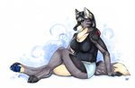  anthro canine chubby female fox hybrid korrok mammal overweight pajamas pinup pose pyjamas solo underwear wolf wolffox 