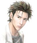  bad_id bad_pixiv_id black_hair facial_hair labcoat male_focus okabe_rintarou portrait realistic shoumaru_(gadget_box) simple_background solo steins;gate stubble upper_body 