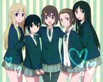  akiyama_mio bad_id bad_pixiv_id black_eyes black_hair blonde_hair blue_eyes brown_eyes brown_hair hairband hirasawa_yui k-on! kotobuki_tsumugi long_hair multiple_girls nakano_azusa nntn pantyhose red_eyes school_uniform short_hair tainaka_ritsu twintails 