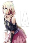  bare_shoulders blonde_hair blue_eyes braid choker commentary_request crimsonseed ia_(vocaloid) long_hair off_shoulder simple_background skirt solo twin_braids vocaloid 
