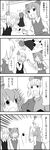  4koma bug check_translation cirno climbing cockroach comic greyscale highres insect monochrome multiple_girls nattororo rumia short_hair team_9 touhou translated translation_request wriggle_nightbug yagokoro_eirin 