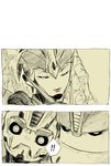  2boys arcee autobot bad_id bad_pixiv_id bulkhead bumblebee closed_eyes comic kotteri monochrome multiple_boys no_humans robot sleeping smile transformers transformers_prime 