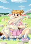  caprine clothing ears edmol female hooves horn mammal meadow picnic sheep shirt sock socks sweat transformation wool 