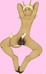  anatomically_correct anthro balls blonde_hair blue_eyes blush donkey equine french girly hair hands_behind_head hooves horse horsecock looking_at_viewer lying male mammal matthieu nude penis pinup pose slylemur solo spread_legs spreading 