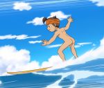  1boy ass brown_hair endou_mamoru male_focus nude solo third-party_edit 