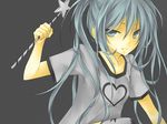  blue_eyes blue_hair gray hatsune_miku heart kuroi_(liar-player) long_hair stars twintails vocaloid 