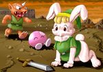  clothed clothing edmol half-dressed lagomorph link mammal rabbit sword the_legend_of_zelda transformation tunic video_games weapon 