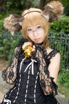  animal_ears bell blonde_hair cosplay dog_ears dress glasses highres lace minazuki_rui photo 