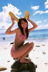  beach bikini flip-flops flipflops highres kamata_natsumi photo sandals swimsuit 