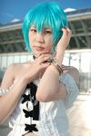  ayanami_rei blue_hair cosplay frills kabi lace leash neon_genesis_evangelion photo red_eyes ruffles 