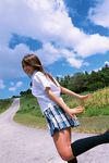  blouse cosplay highres kamata_natsumi knee_socks kneehighs photo pleated_skirt school_uniform serafuku skirt 