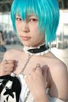  ayanami_rei blue_hair cosplay frills kabi lace leash neon_genesis_evangelion photo red_eyes ruffles 