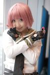  air_gear belt cosplay fingerless_gloves gloves highres kurosaki_shihomu photo pink_hair sailor sailor_uniform school_uniform serafuku simca 