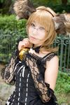  animal_ears bell blonde_hair cosplay dog_ears dress glasses highres lace minazuki_rui photo 